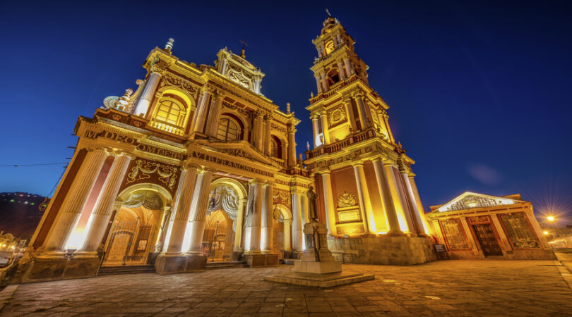 Salta, chiesa di San Francisco di notte