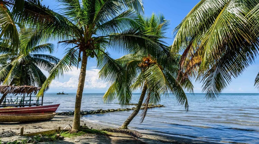 Boats-on-beach-at-Caribbean-town-of-Livingston-Guatemala