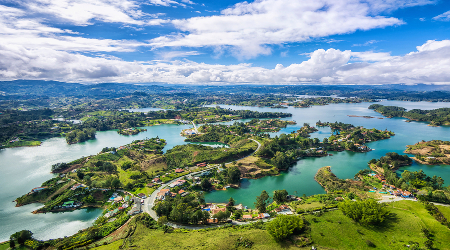 Guatape-panoramic-view-from-the-Rock-La-Piedra-del-Penol-near-Medellin