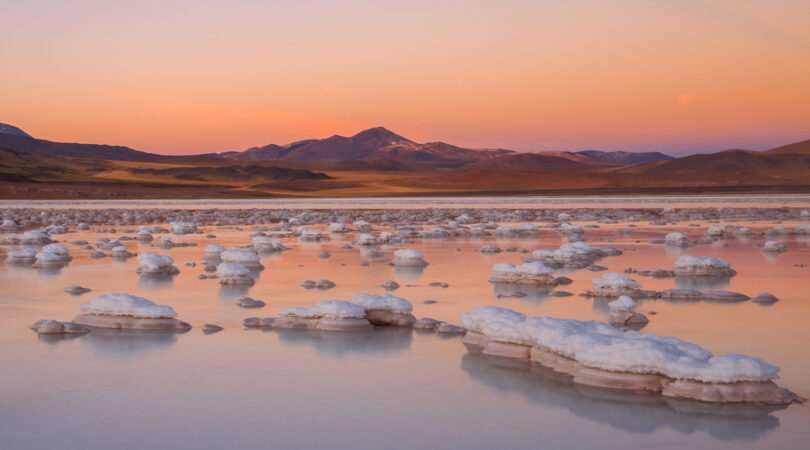 Formazioni di sale nel deserto di Atacama