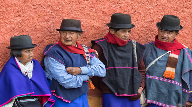 guambiano-indigenous-people-dressed-traditionally-participanting-at-the-weekly-open-air-market at silvia