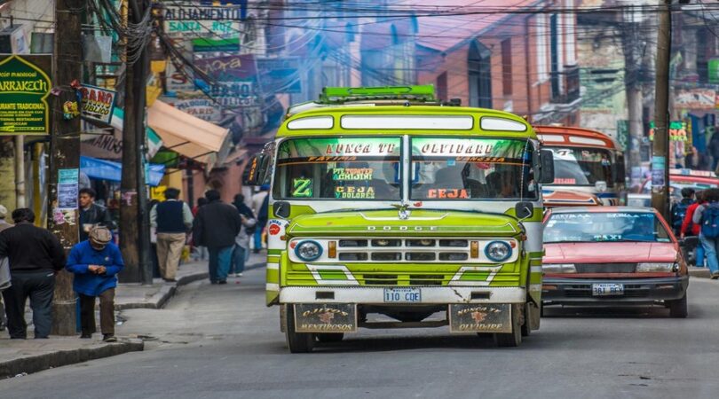 Autobus a La Paz, Bolivia