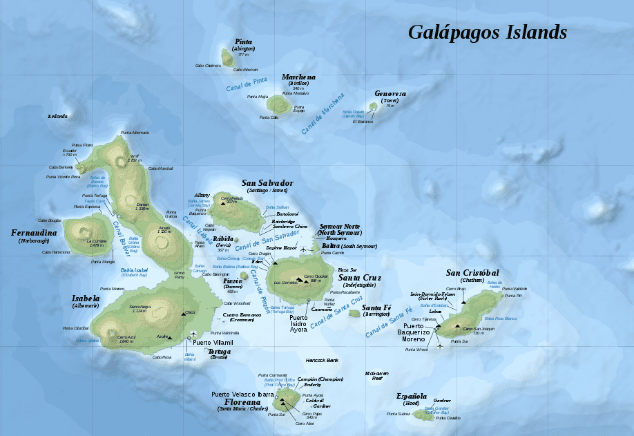 Galapagos cosa vedere_mappa delle isole