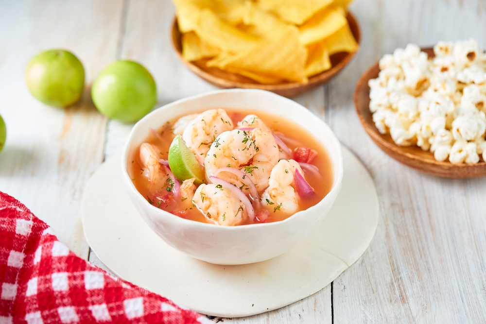 Ecuadorian shrimp ceviche, a traditional appetizer