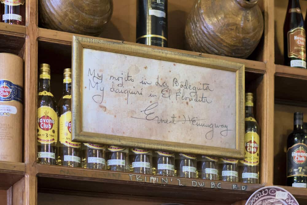 Hanging-in-the-bar-is-a-small-with-Hemingways-signed-quote-22My-mojito-in-the-Bodeguita-del-Medio-and-my-daiquiri-in-the-Floridita