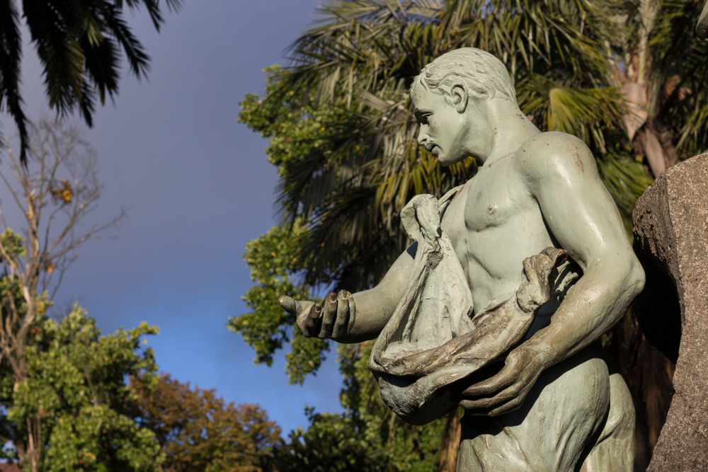 Mapuche statue in "Plaza de armas", Temuco, Chile