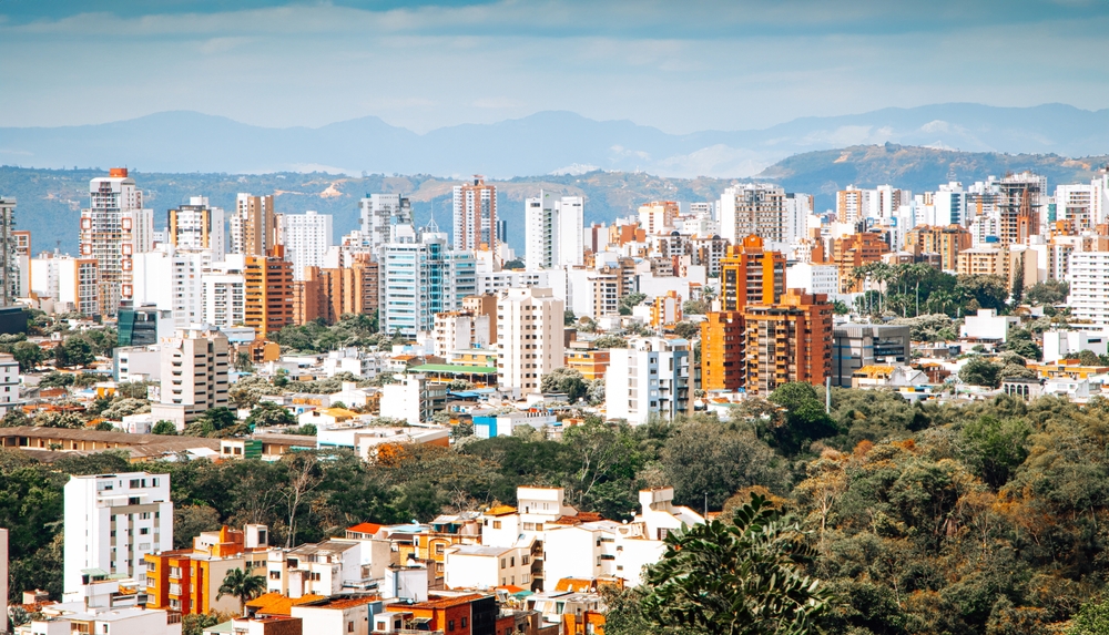 Panoramic view of Bucaramanga city, Santander, Colombia, Urban