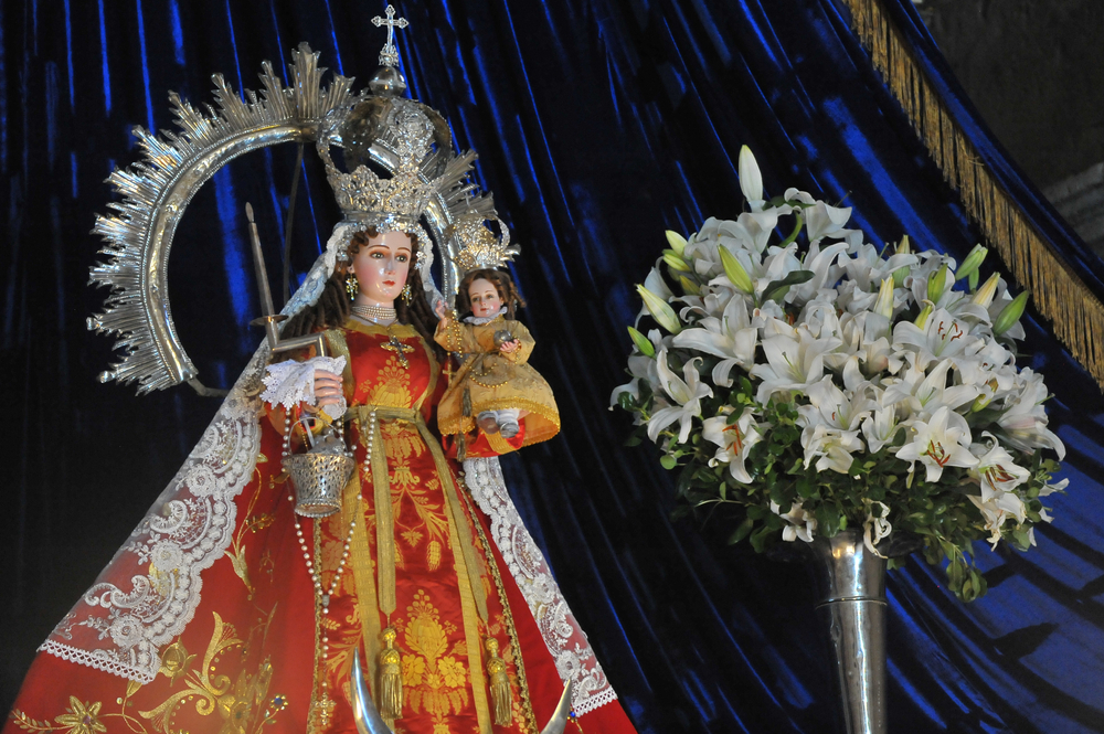 The Virgin of Candelaria is highly venerated in southern Peru and much of Bolivia, this religious image is found in the public 