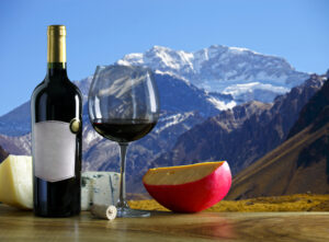 Vino-argentino-e-formaggio-Aconcagua-montagna-